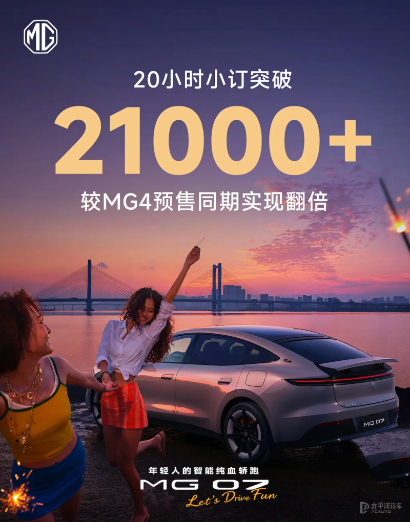 MG07预售20小时小订突破21万台预售价1259万起(图1)